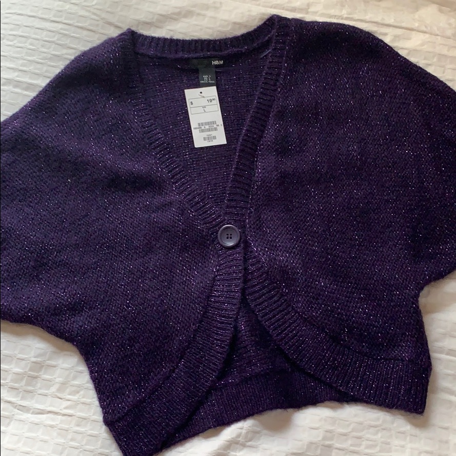 Dolman Sleeve Purple Cropped Cardi